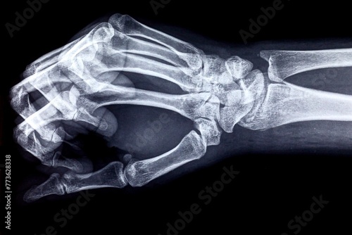 X-Ray skeleton of the human hand consisting of 27 bones