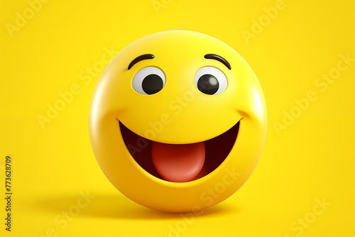 happy yellow 3D smiley face emoji