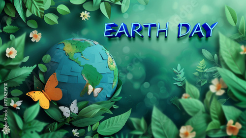 Mother earth day poster template with copy space 