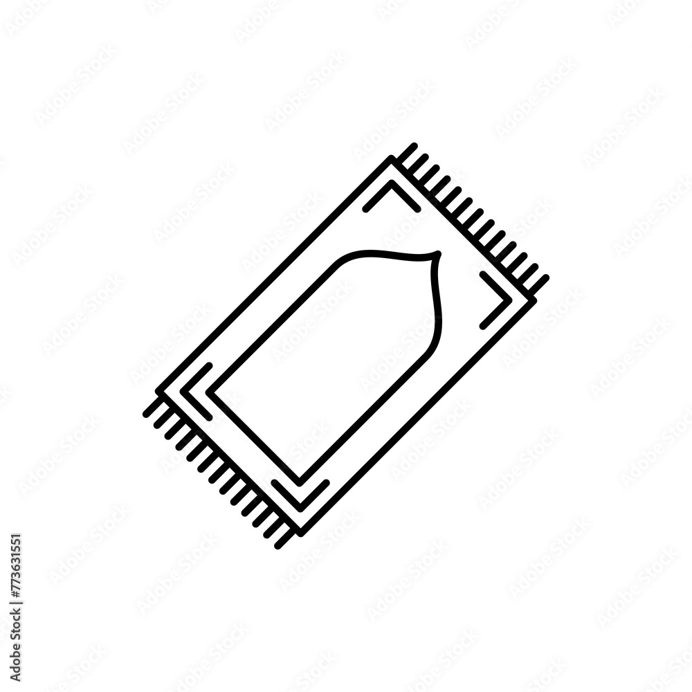 Prayer Mat or Sajadah Icon - Line Icon - Editable Vector : Suitable for Islamic Theme and Other Graphic Related Assets.
