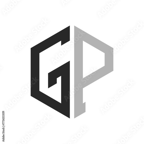 Modern Unique Hexagon Letter GP Logo Design Template. Elegant initial GP Letter Logo Concept