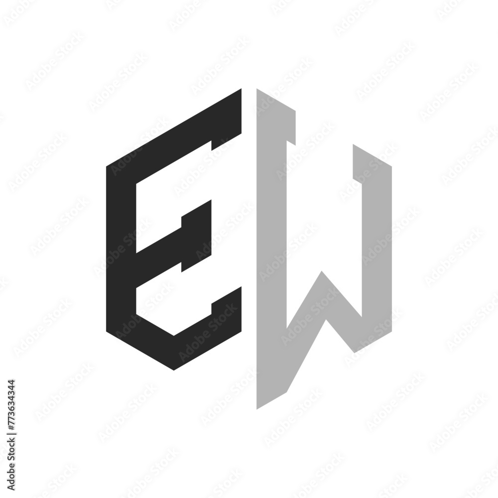 Modern Unique Hexagon Letter EW Logo Design Template. Elegant initial EW Letter Logo Concept Modern Unique Hexagon Letter EW Logo Design Template. Elegant initial EW Letter Logo Concept
