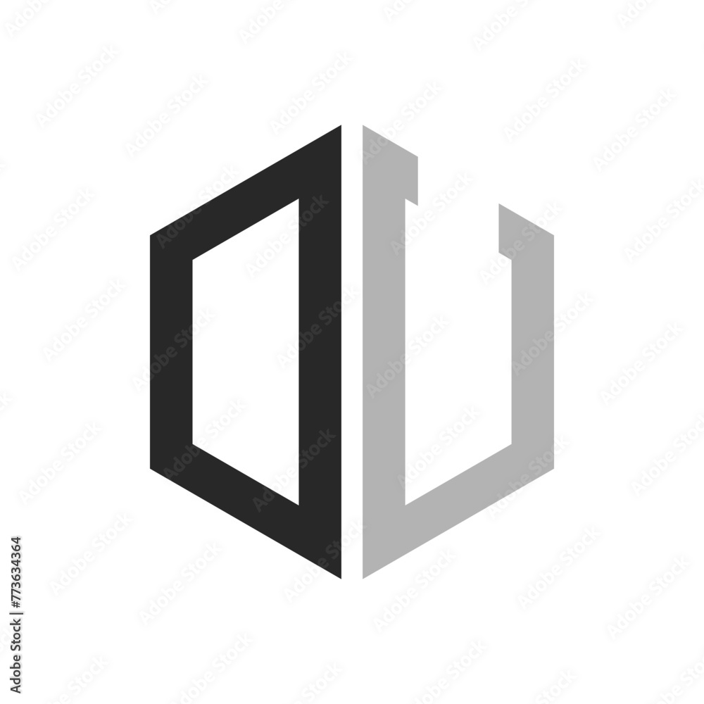 Modern Unique Hexagon Letter DU Logo Design Template. Elegant initial DU Letter Logo Concept Modern Unique Hexagon Letter DU Logo Design Template. Elegant initial DU Letter Logo Concept
