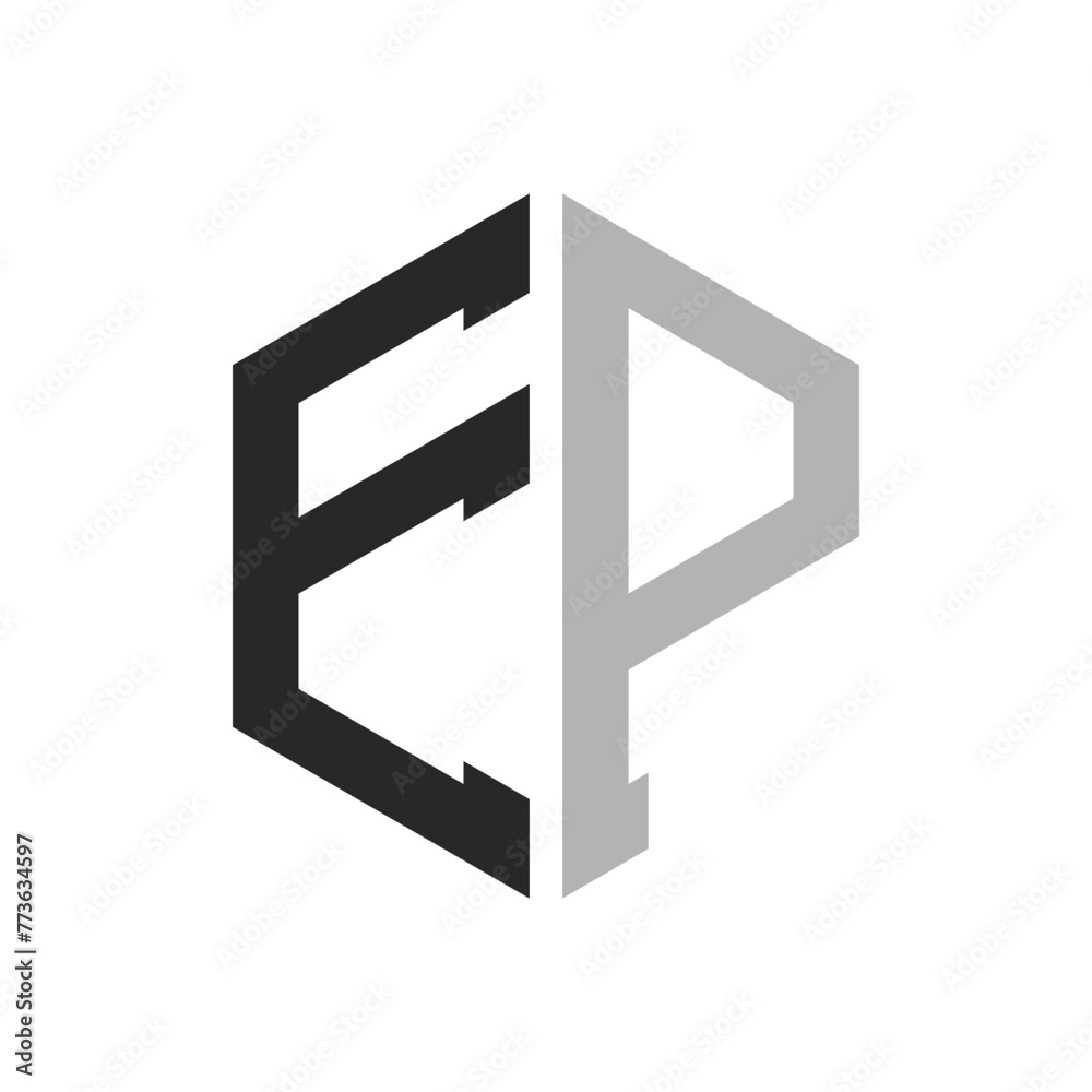 Modern Unique Hexagon Letter EP Logo Design Template. Elegant initial EP Letter Logo Concept Modern Unique Hexagon Letter EP Logo Design Template. Elegant initial EP Letter Logo Concept
