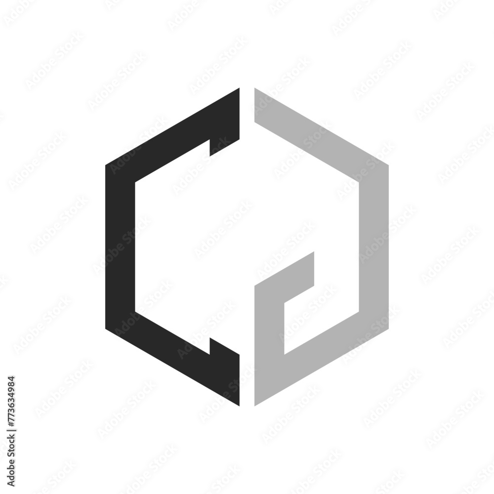 Modern Unique Hexagon Letter CJ Logo Design Template. Elegant initial CJ Letter Logo Concept Modern Unique Hexagon Letter CJ Logo Design Template. Elegant initial CJ Letter Logo Concept