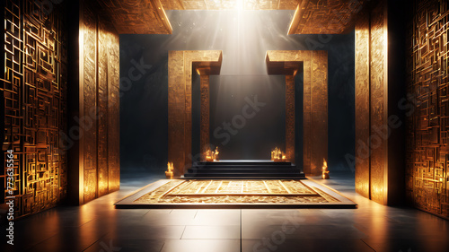 Create a square abstract background influenced by cultural symbolism or mythology