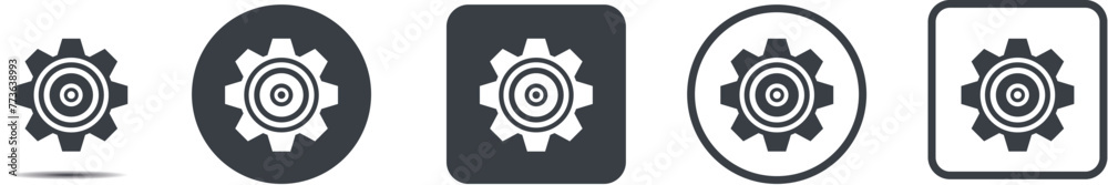 Industrial gear icon set. Symbol of a wheel. Industrial gear icon set. Symbol of a wheel.