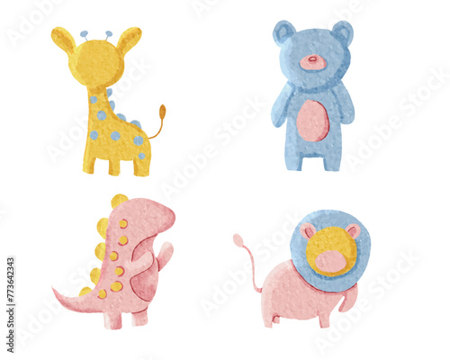 Cute Wild Animal Watercolor Illustration