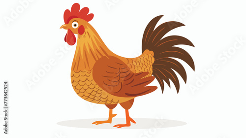 Chicken flat cartoon vactor illustration isolated b © visual