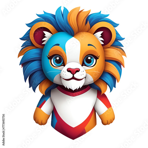 Football character mascot in 3d Lion