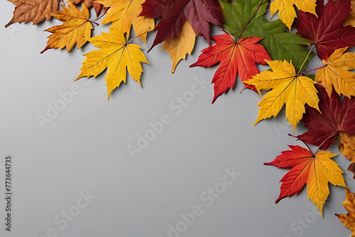 Autumn leaves with copy-space background concept  blank space. Place to adding text blank copy space. Rustic Reverie  Autumn Leaves with Blank Space