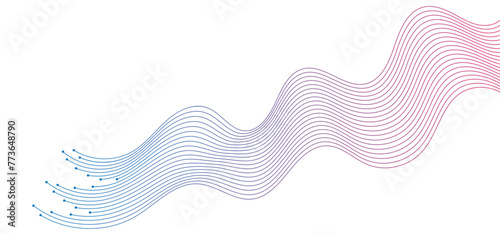 Abstract wavy lines background elements. Suitable for AI, tech, network, science, digital technology themes