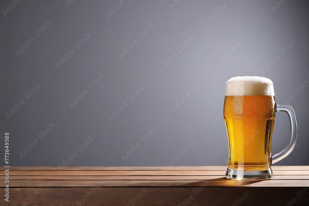 Beer with copy-space background concept, blank space. Place to adding text blank copy space. Barley Bounty: Beer with Ample Space