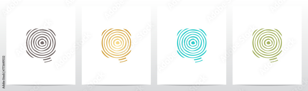 Tree Rings Pattern Letter Initial Logo Design Q Tree Rings Pattern Letter Initial Logo Design Q
