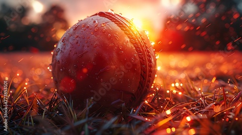 Witness the artistry of a cricket ball's shine, its polished surface reflecting the skill and dedication of the bowler who seeks to master its flight. photo
