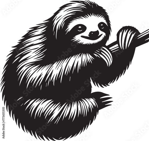  sloth vector  silhouette style 