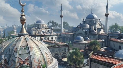 Ottoman Style Mosques: Opulent Architectural Beauty ai image