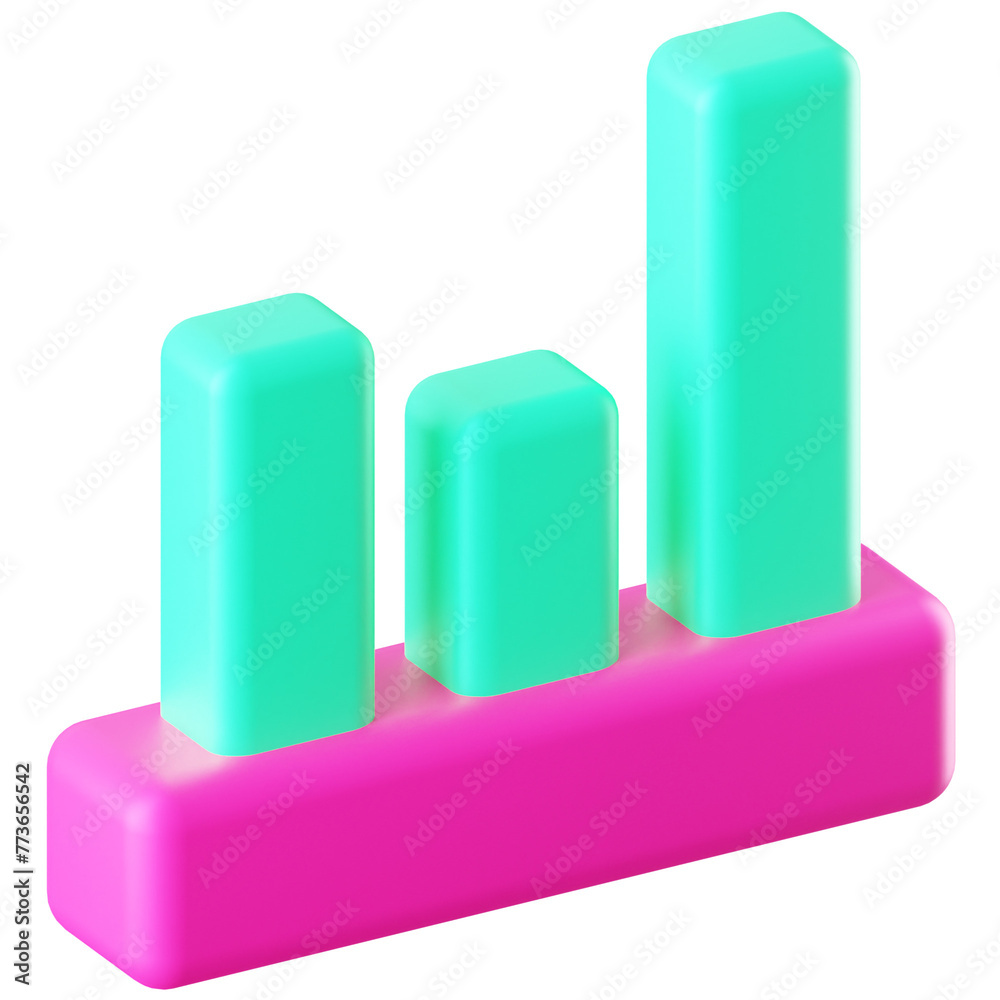 3D Icon Graph Illustration 3D Icon Graph Illustration