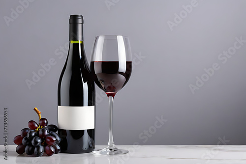Red wine with copy-space background concept, blank space. Assorted Red Wine Bottles