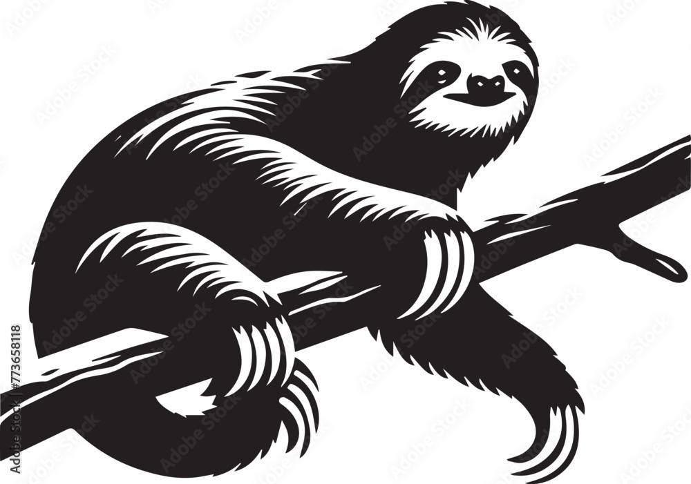 sloth vector silhouette style sloth vector silhouette style