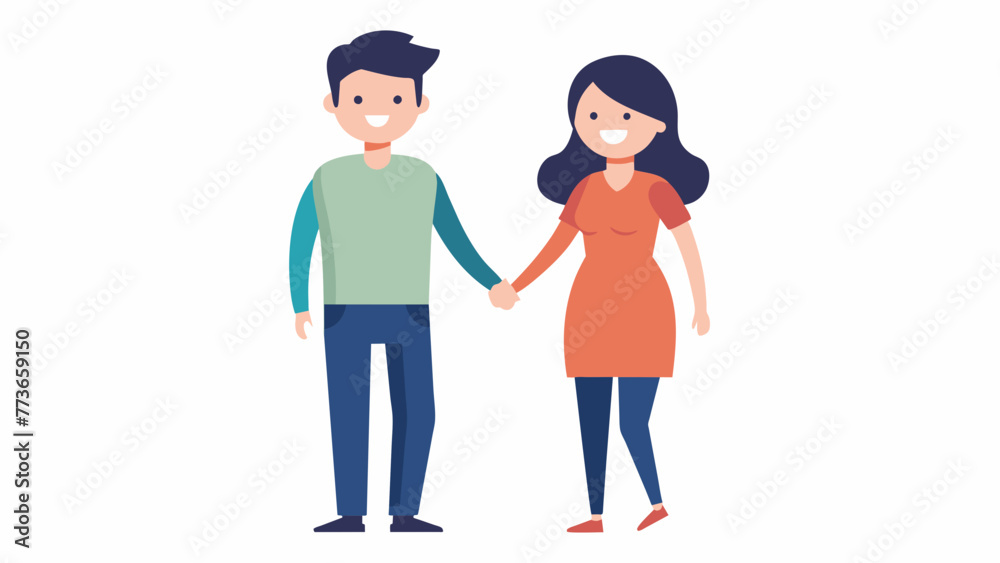 man and woman hold hands vector illustration man and woman hold hands vector illustration
