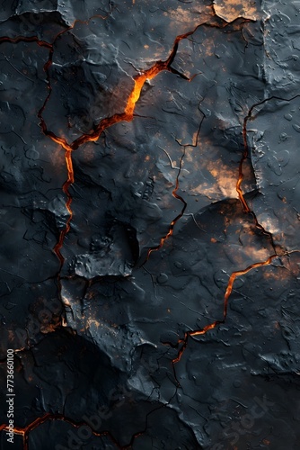 Fracturing Realities Ablaze:Chasm of Scorching Charcoal Fissures Amid Molten Fury