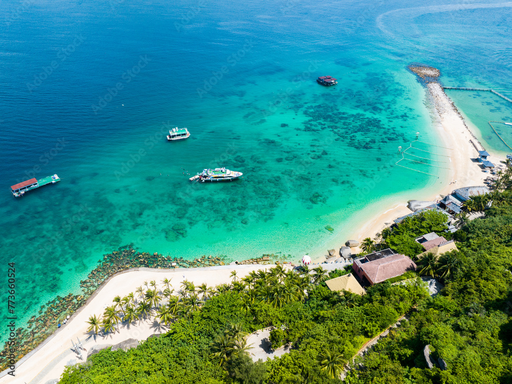 Summer aerial photography of Boundary Island in Wanning, Hainan, China Summer aerial photography of Boundary Island in Wanning, Hainan, China
