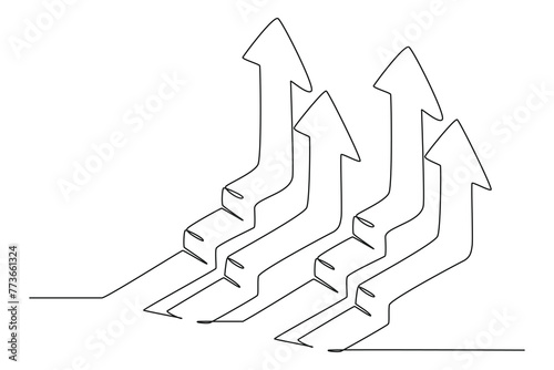 Continuous one line drawing charts, diagrams, schemes, graphs concept for business presentation. Doodle vector illustration.	