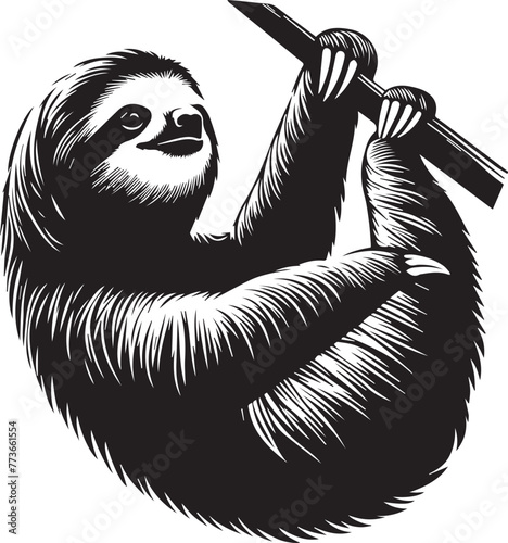 sloth vector  silhouette style 