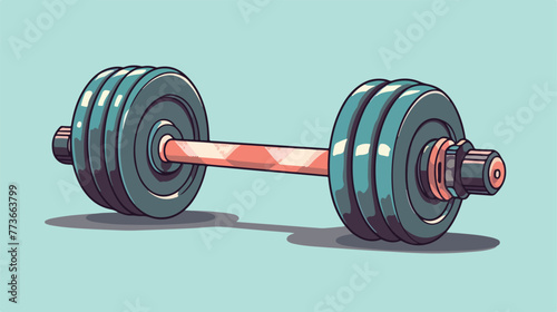 Fototapeta Naklejka Na Ścianę i Meble -  Dumbbell weightlifting icon image flat cartoon vact