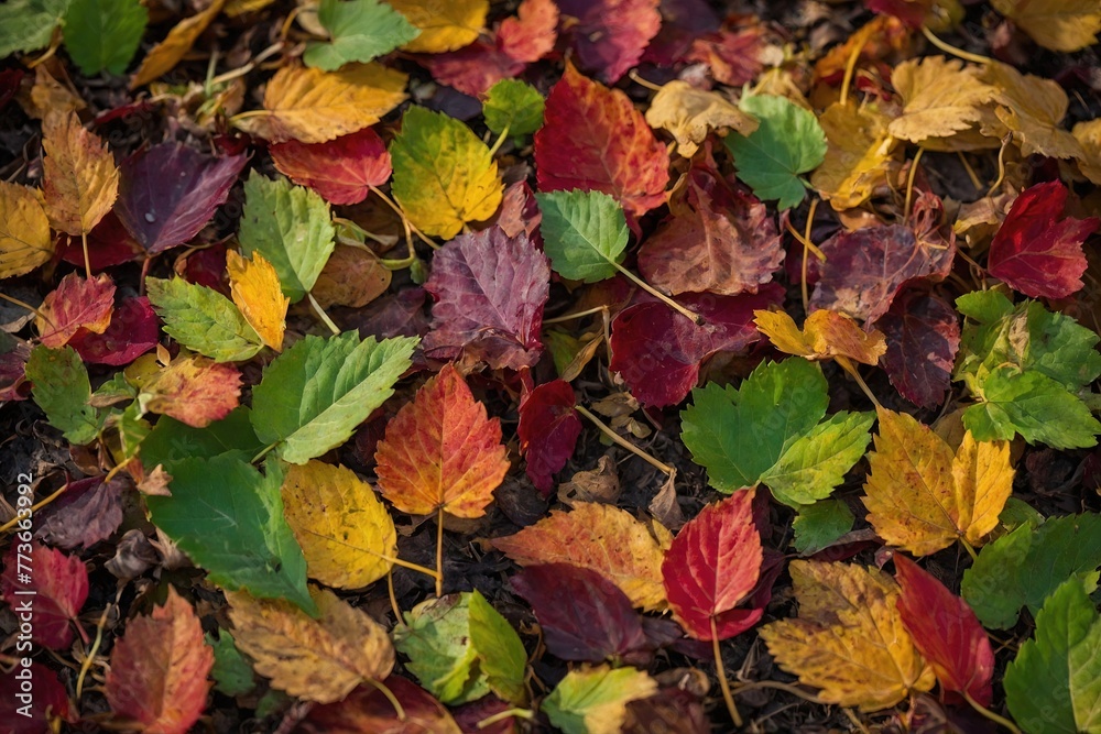 Rainbow of colorful autumn leaves Rainbow of colorful autumn leaves