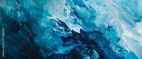 Abstract paint strokes in a liquid blue palette, forming an elegant and dynamic backdrop. photo