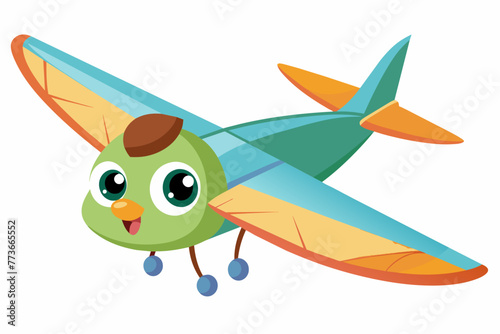 airplane glider vector illustration