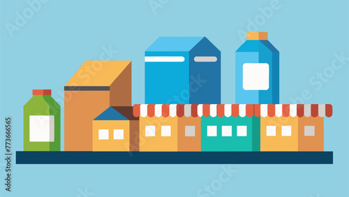 A row of finished goods sit in packaging ready to be distributed to consumers representing the potential for reshoring to create jobs and