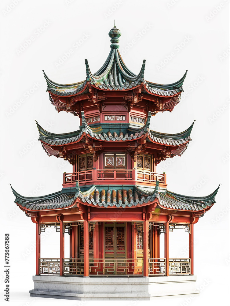 Beautiful pagoda tower design full of traditional Chinese or Japanese architectural elements. Beautiful pagoda tower design full of traditional Chinese or Japanese architectural elements.