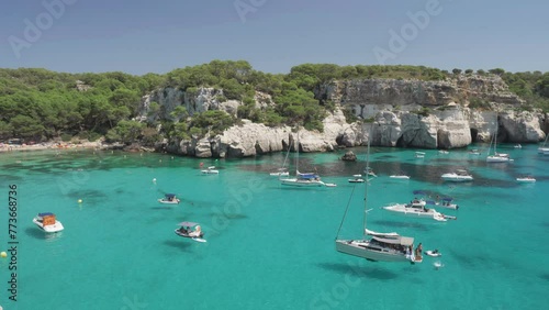 The famous travel destination Cala Macarella in Menorca Spain photo