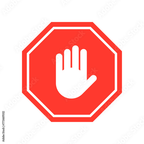 Vector Hand Stop Sign Illustration