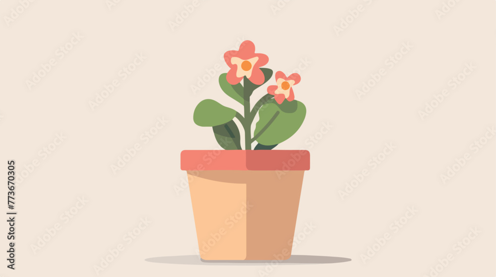 Flower Pot icon flat cartoon vactor illustration is