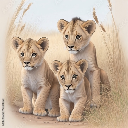 two lion cubs © Ardiansyah