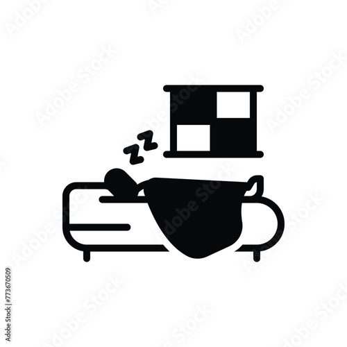 Black solid icon for good sleep