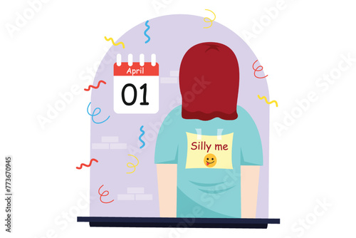 April Fools Flat Illustration Design