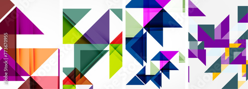 Triangle poster set for wallpaper, business card, cover, poster, banner, brochure, header, website