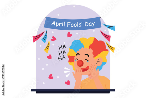 April Fools Flat Illustration Design