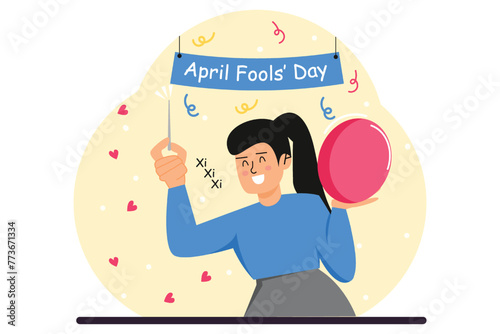 April Fools Flat Illustration Design