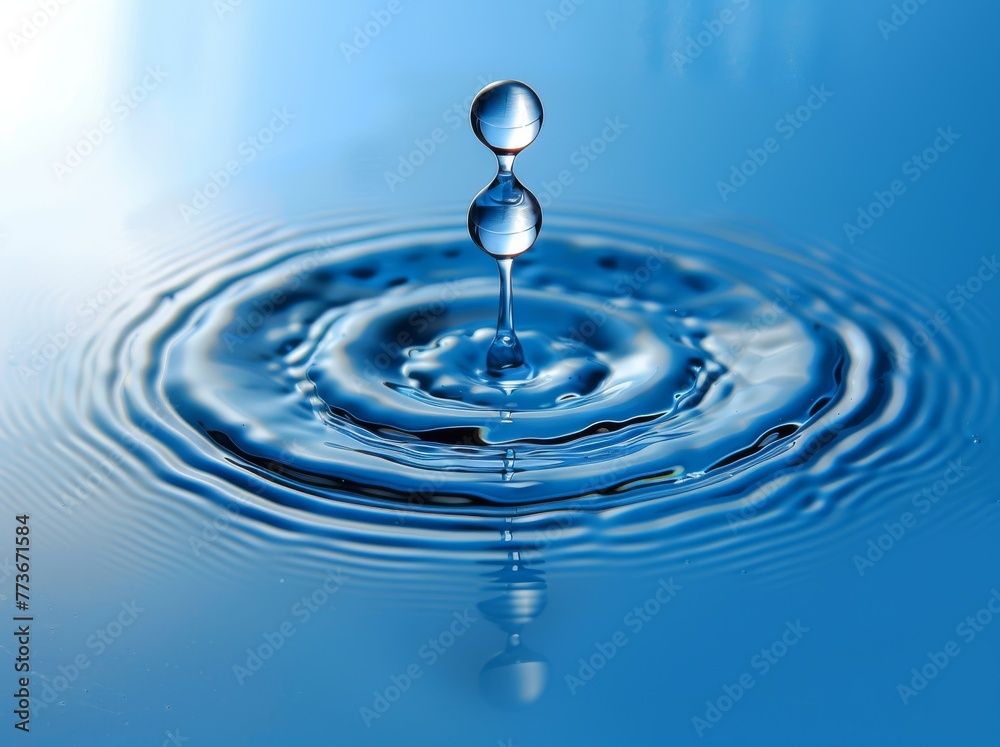 A drop of water is falling into a large body of water A drop of water is falling into a large body of water