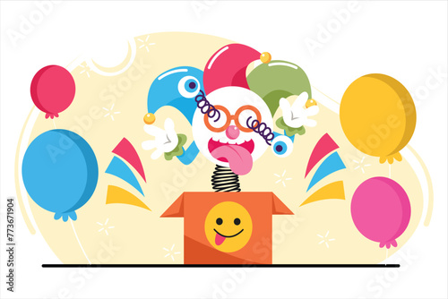 April Fools Flat Illustration Design