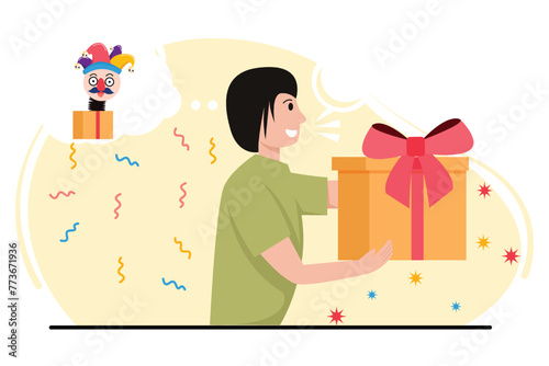 April Fools Flat Illustration Design