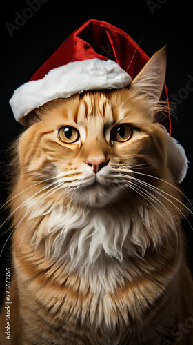 Santa Cat Portrait  