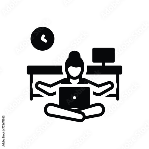 Black solid icon for reduce stress