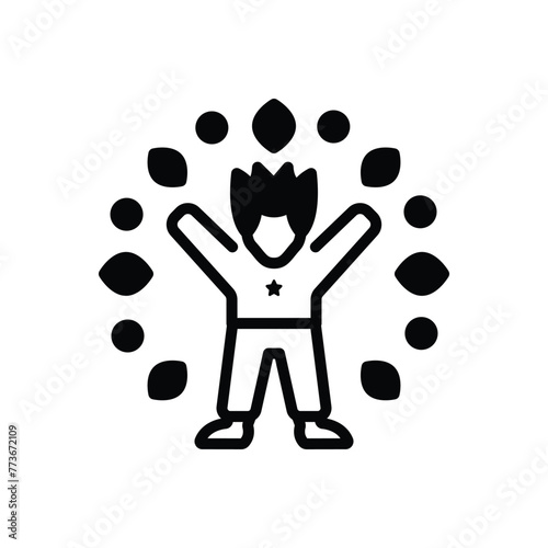 Black solid icon for well being